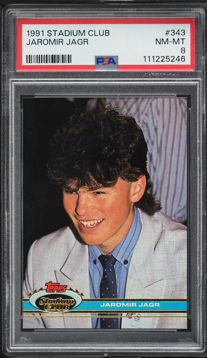 1991 Stadium Club Hockey Jaromir Jagr #343 PSA 8 NM-MT