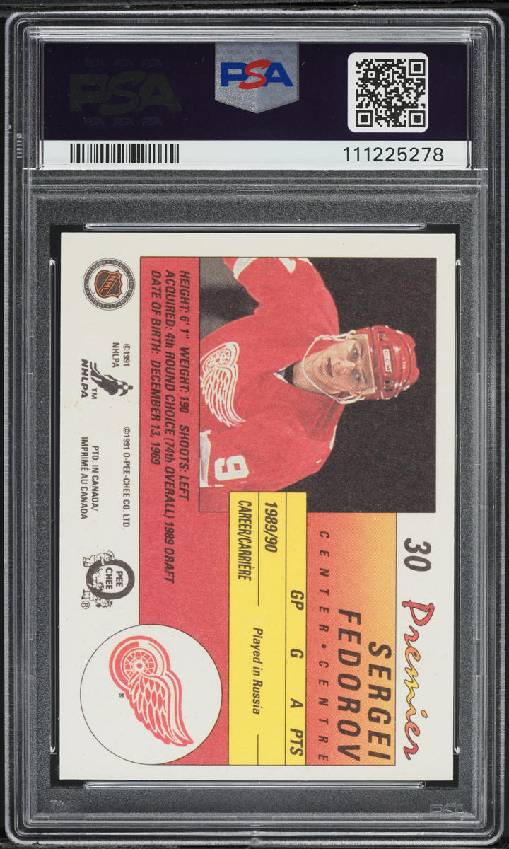 1990 O-Pee-Chee Premier Sergei Fedorov ROOKIE #30 PSA 5 EX