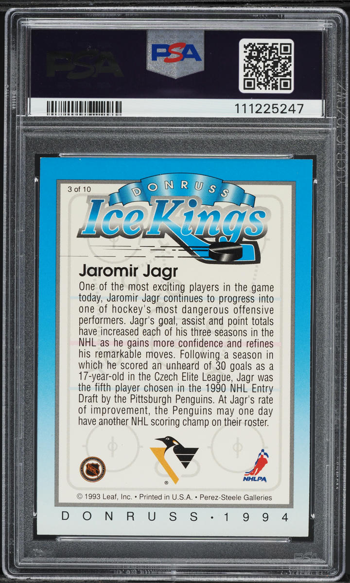 1993 Donruss Ice Kings Jaromir Jagr #3 PSA 8 NM-MT
