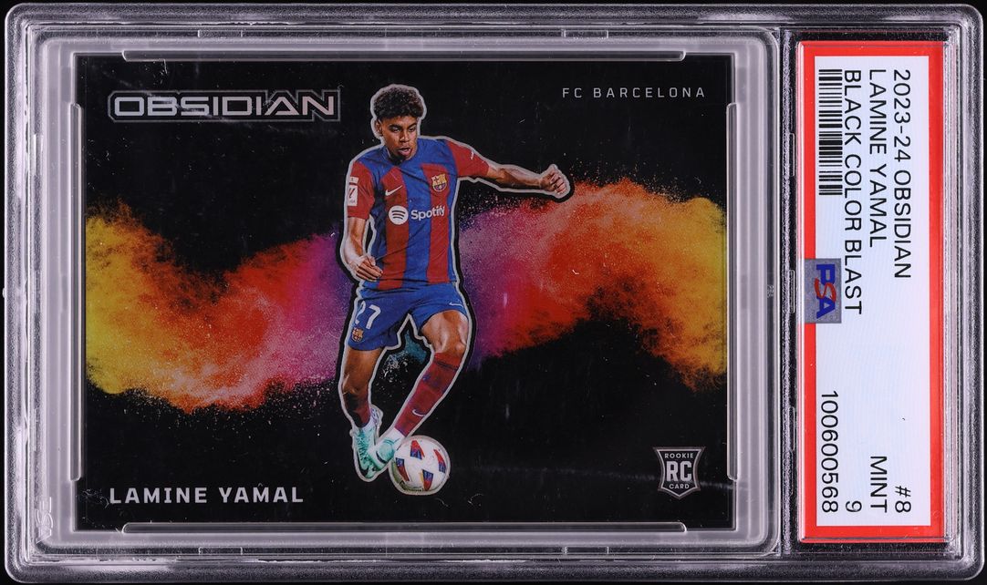 2023 Panini Obsidian Black Colorblast Lamine Yamal ROOKIE #8 PSA 9 MINT
