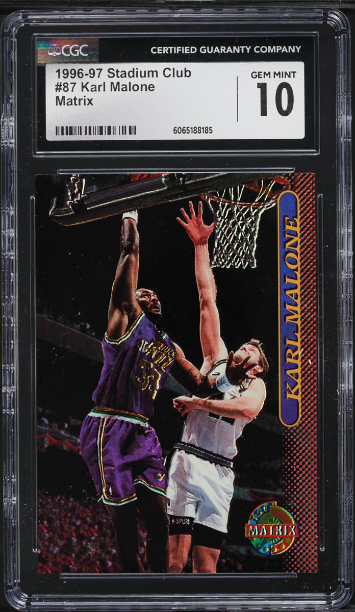 1996 Stadium Club Matrix Karl Malone #87 CGC 10 GEM MINT