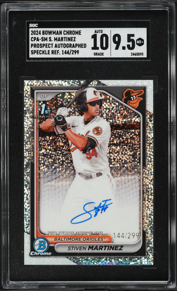 2024 Bowman Chrome Speckle Refractor Stiven Martinez PROSPECT AUTO /299 SGC 9.5