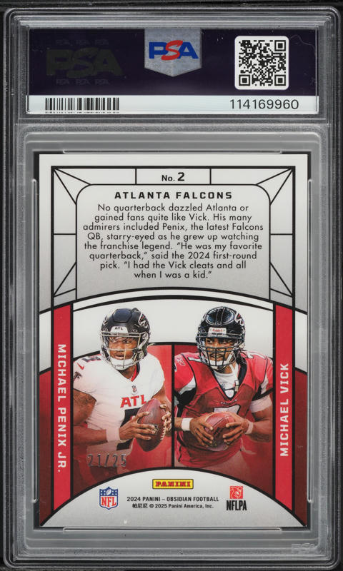 2024 Panini Obsidian Eclipsing Legends Blue Vick Michael Penix Jr
