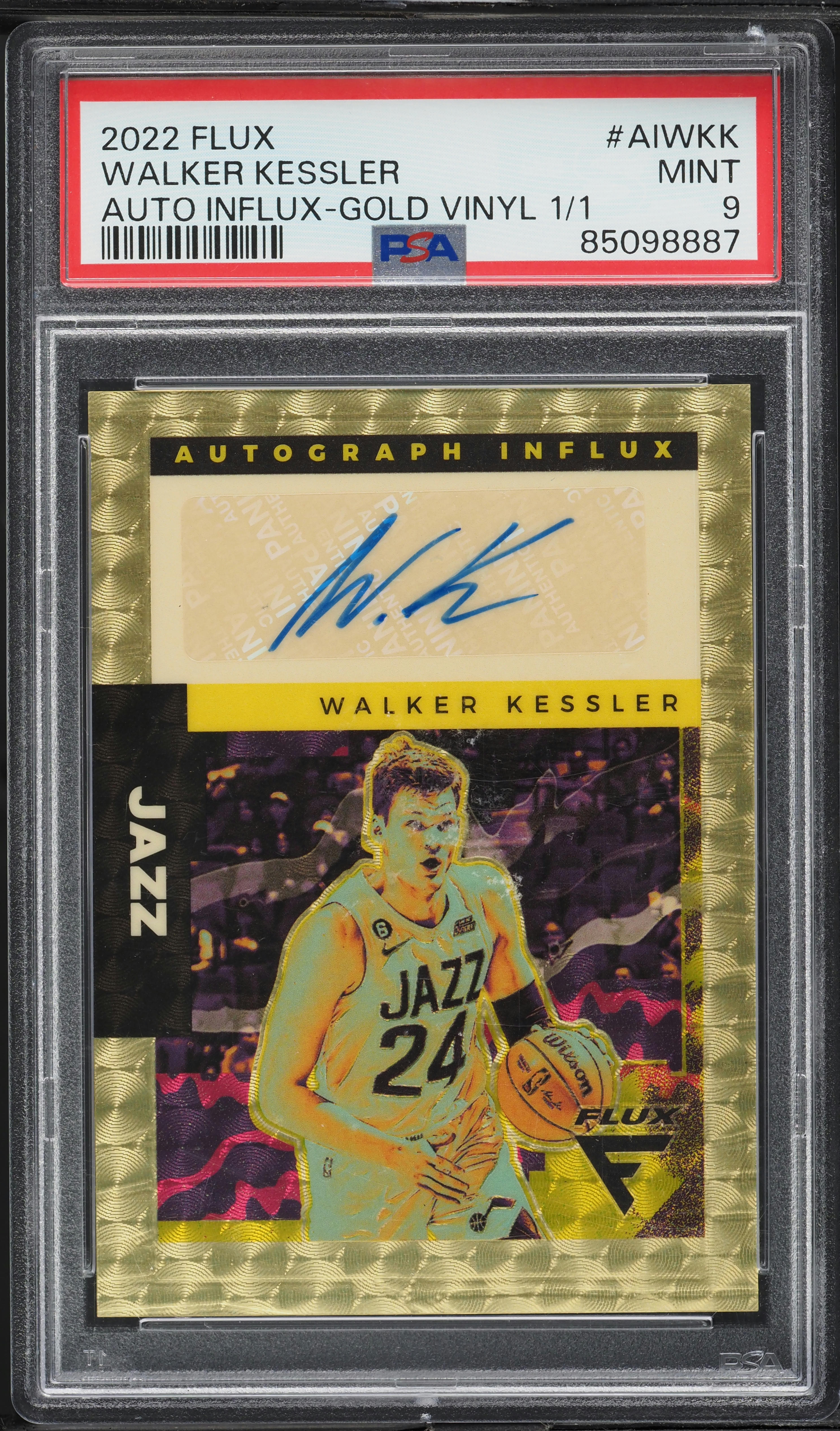 2022 Panini Flux Gold Vinyl Walker Kessler ROOKIE AUTO 1/1 #AI-WKK