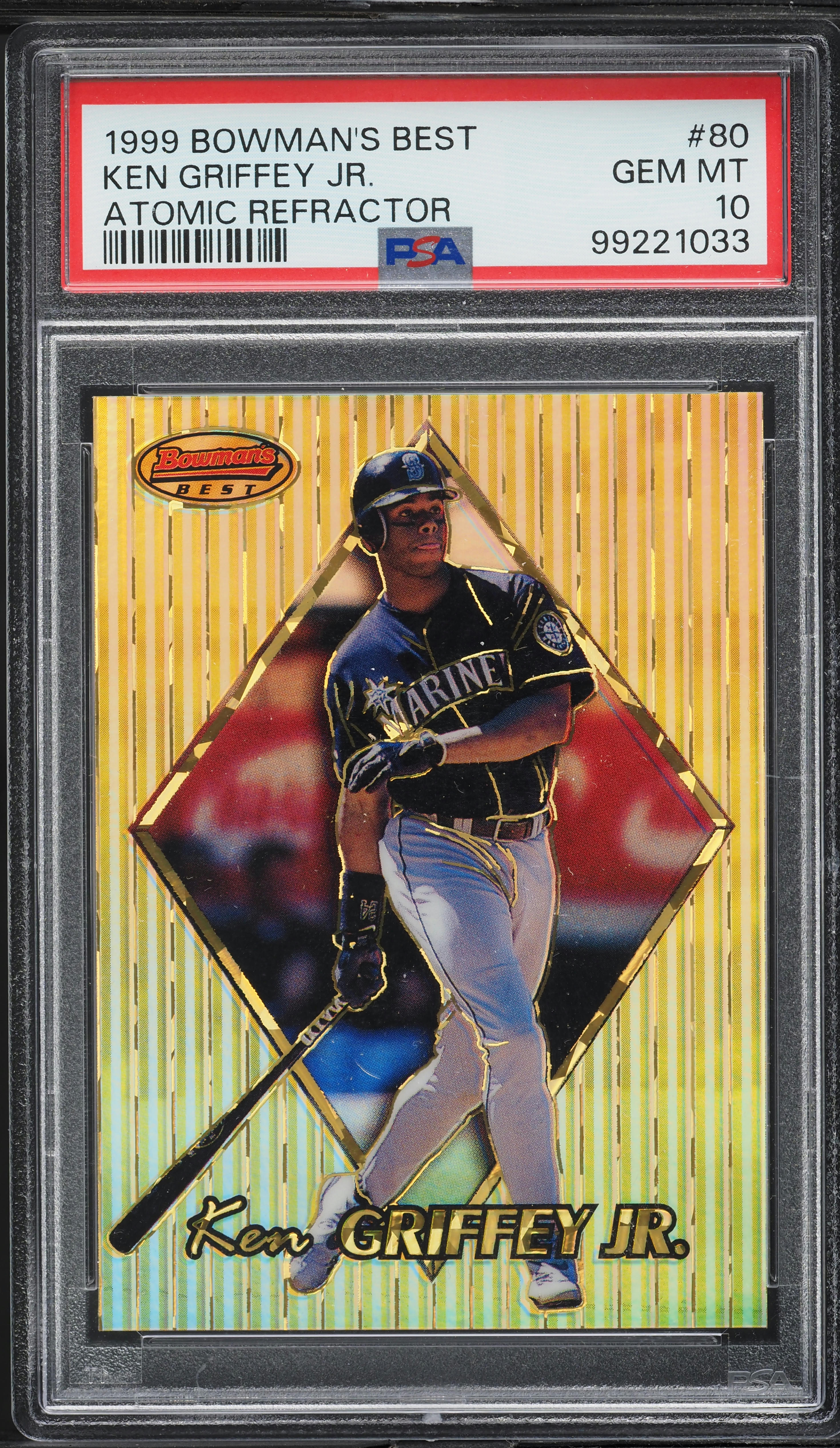 その他 KEN GRIFFEY Jr. BOWMAN  ATOMIC REFRACTOR 1999 Bowman's Best Atomic Refractor Ken Griffey Jr. /100 #80 PSA