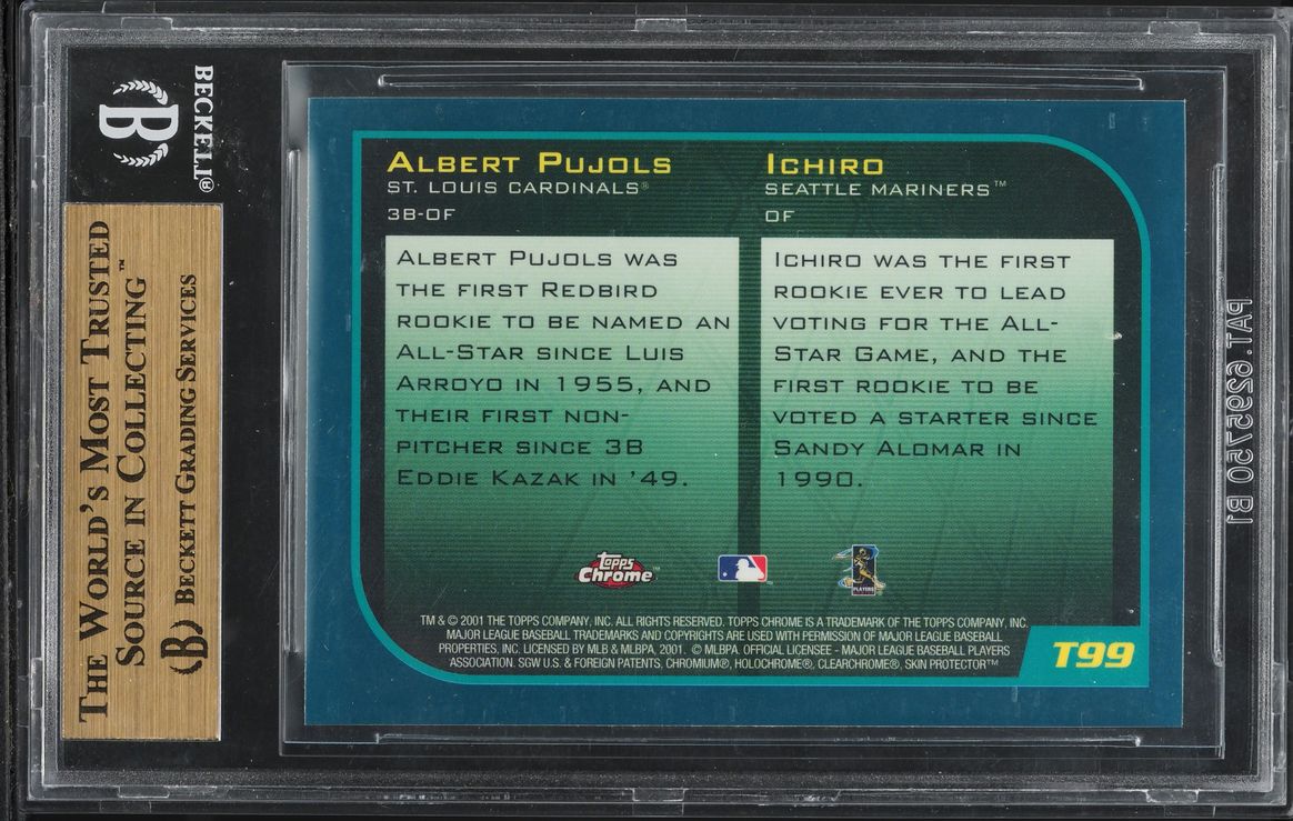 2001 Topps Chrome Traded Ichiro Suzuki Albert Pujols ROOKIE #T99