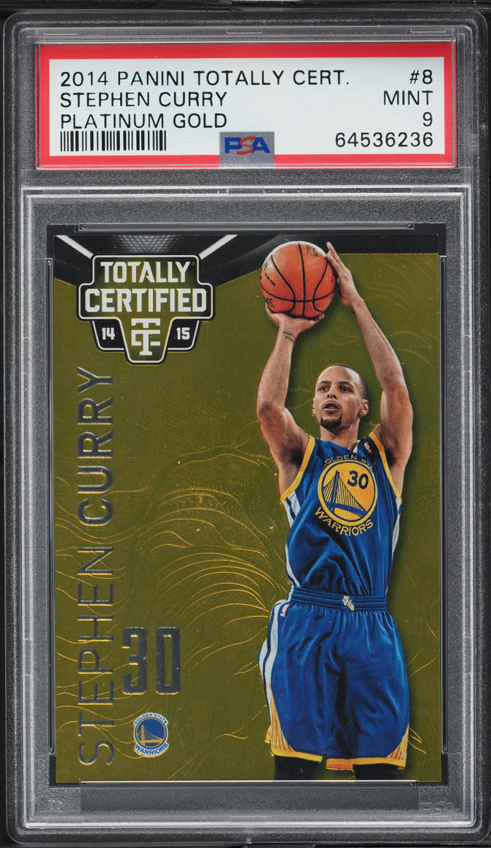 2014 Panini Totally Certified Platinum Gold Stephen Curry /10 #8 PSA 9 MINT