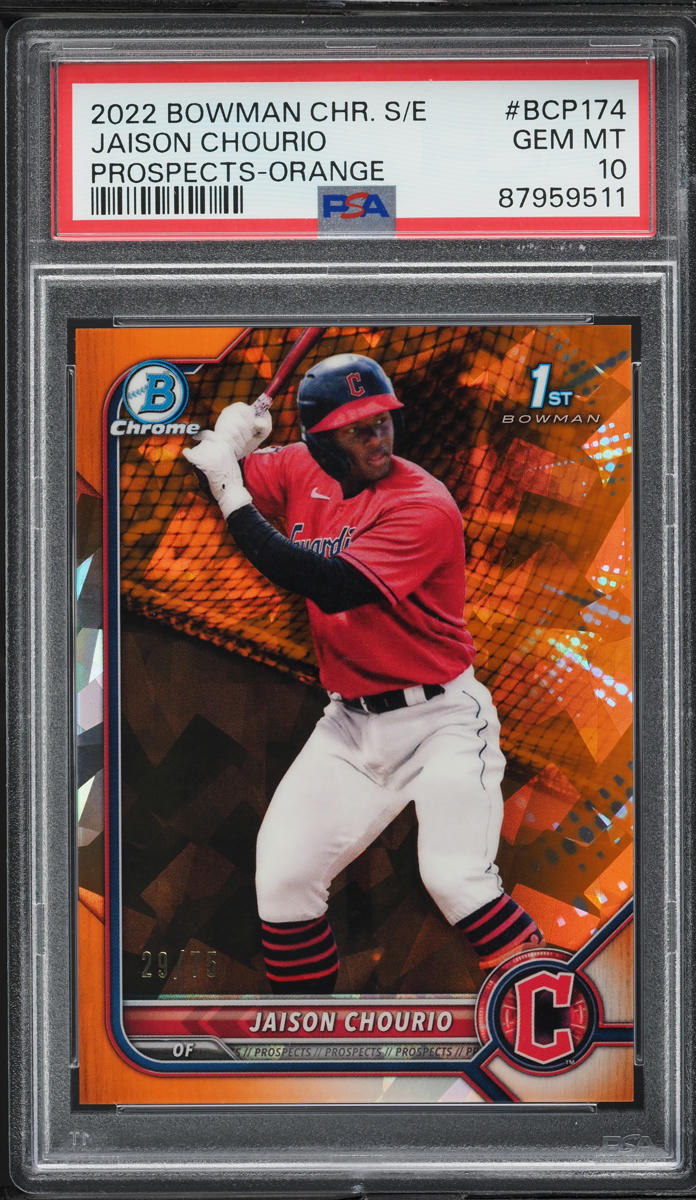 2022 Bowman Chrome Sapphire Edition Orange Jaison Chourio PROSPECT /75 PSA 10