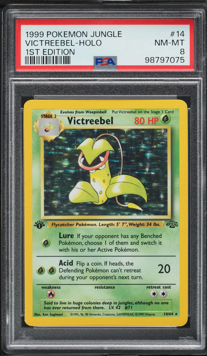 1999 Pokemon Jungle 1st Edition Holo Victreebel #14 PSA 8 NM-MT