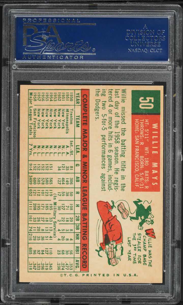 1959 Topps Willie Mays #50 PSA 6 EXMT