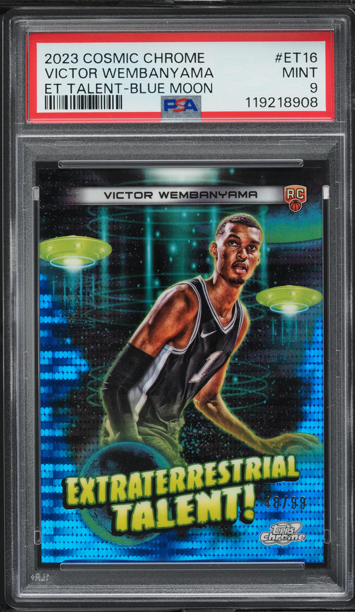 2023 Topps Chrome Cosmic Blue Moon Victor Wembanyama ROOKIE /99 #ET16 PSA 9 MINT