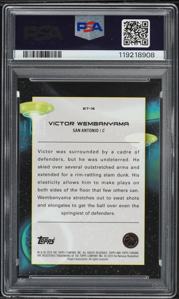 2023 Topps Chrome Cosmic Blue Moon Victor Wembanyama ROOKIE /99 #ET16 PSA 9 MINT