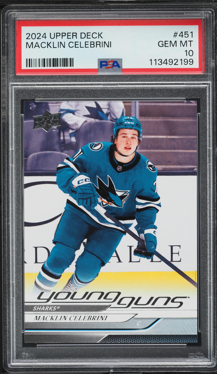 2024 Upper Deck Young Guns Macklin Celebrini ROOKIE #451 PSA 10 GEM MINT