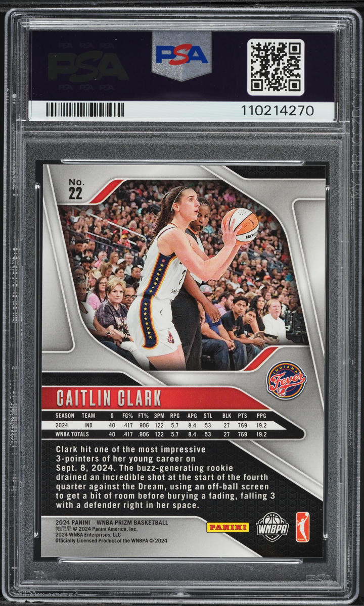 2024 Panini Prizm WNBA Caitlin Clark ROOKIE #22 PSA 10 GEM MINT