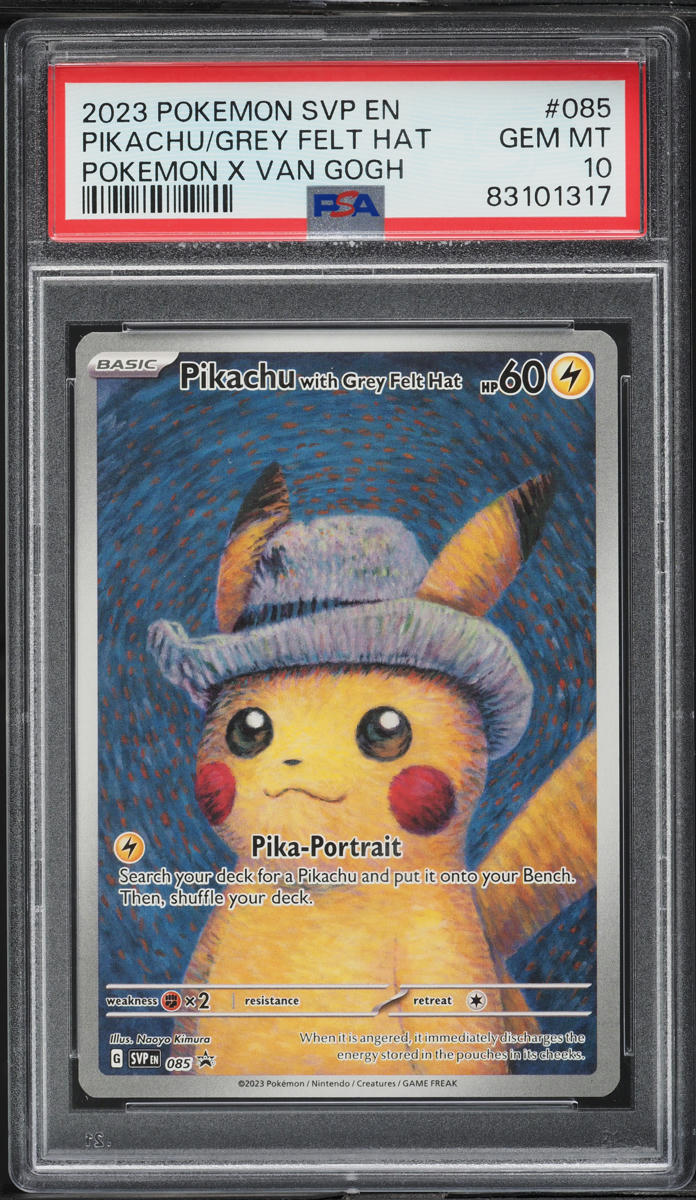 2023 Pokemon SV Black Star Promo Van Gogh Pikachu With Grey Felt Hat #85 PSA 10