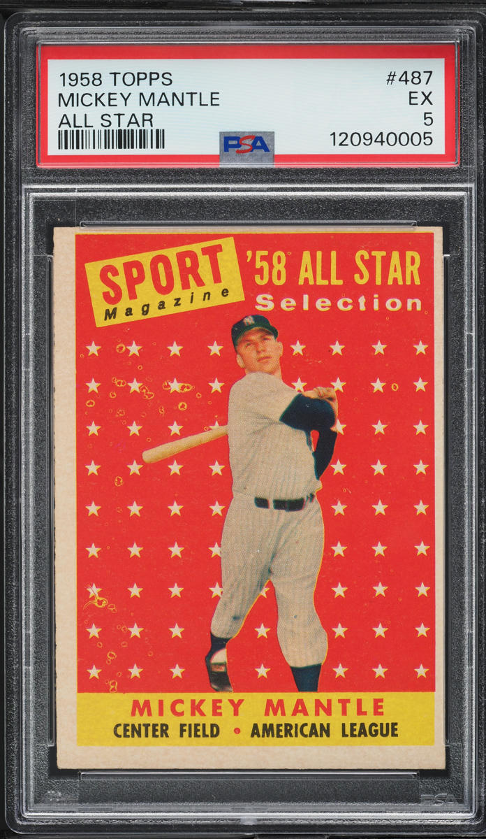 1958 Topps Mickey Mantle ALL-STAR #487 PSA 5 EX