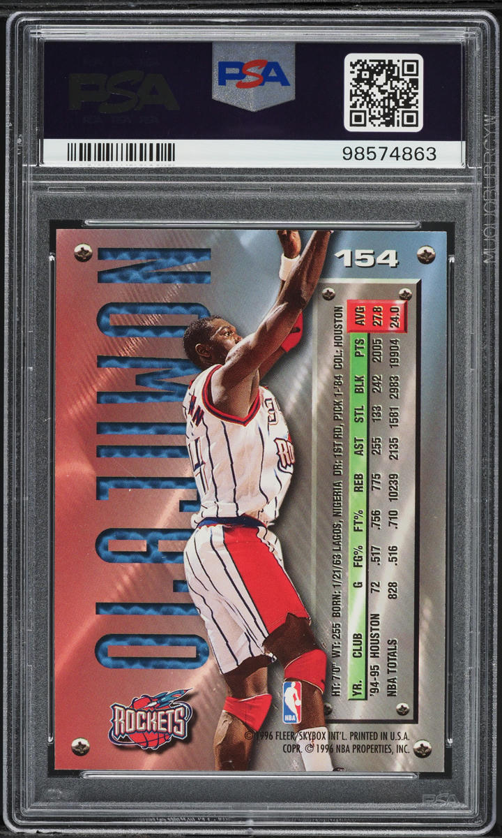 1995 Metal Basketball Hakeem Olajuwon #154 PSA 10 GEM MINT