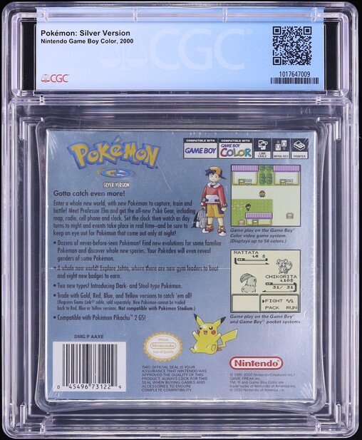 Pokemon: Silver Version (Nintendo Gameboy Color) CGC 9.2 A+ Sealed