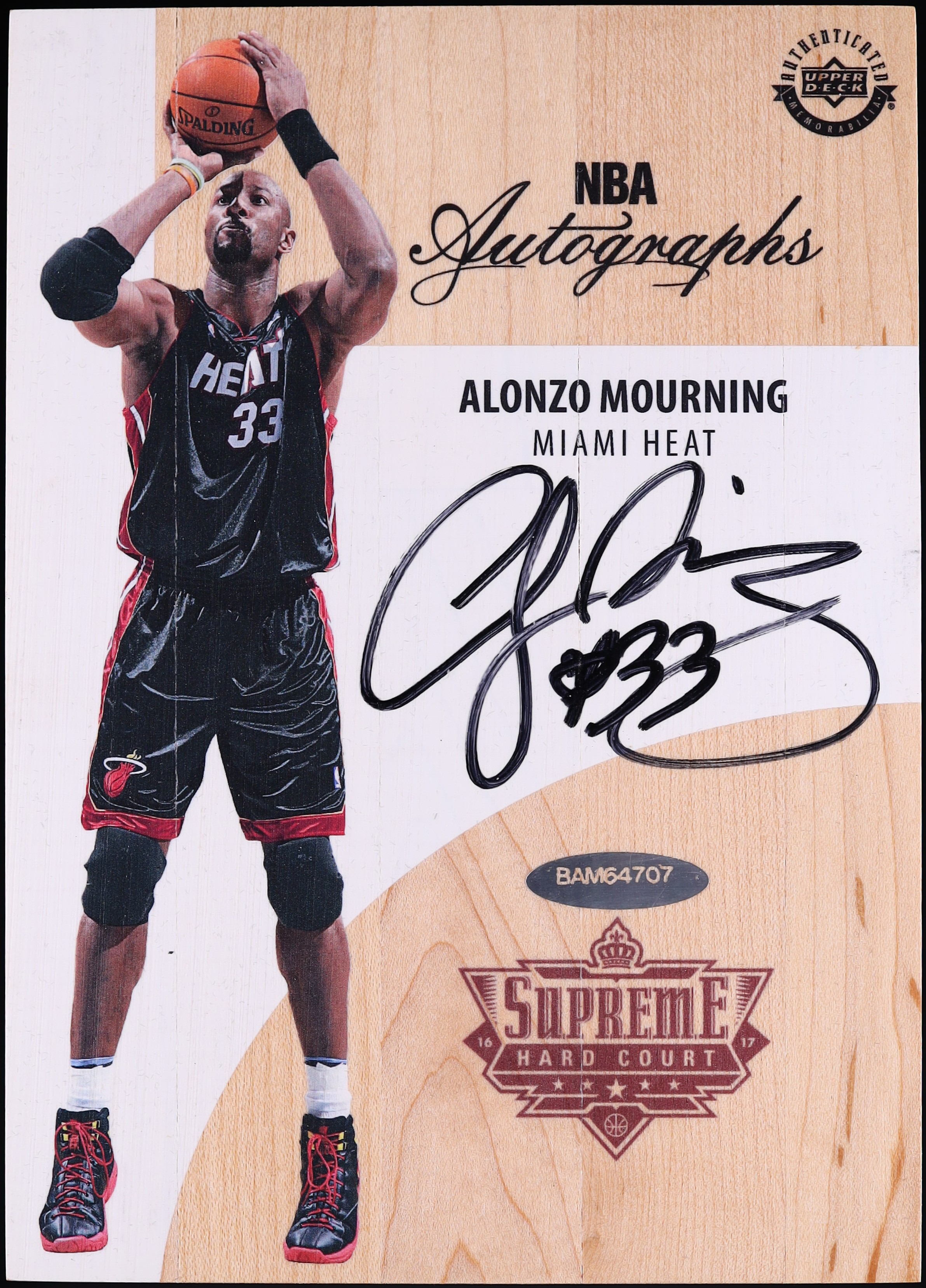 2016 Upper Deck Supreme Hard Court Alonzo Mourning AUTO Upper Deck