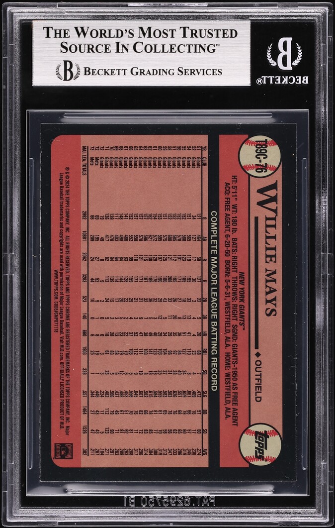 2024 Topps Chrome '89 Silver Pack Willie Mays #T89C-76 BGS 9 MINT