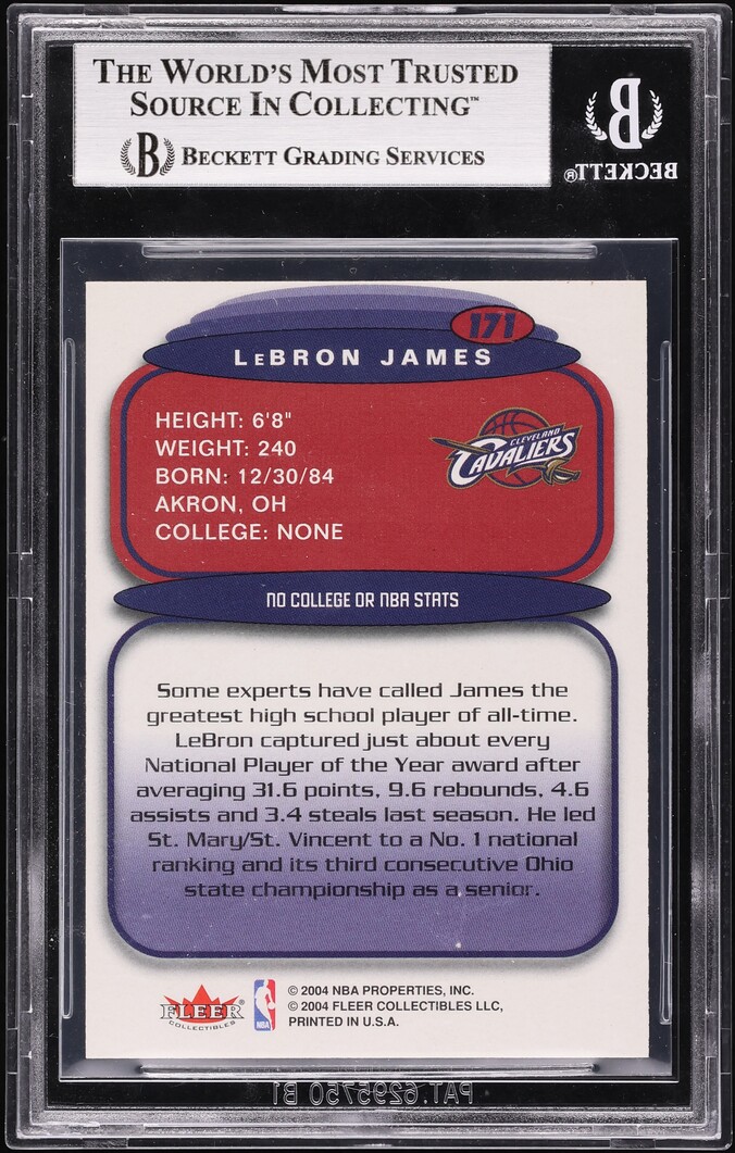2004 Ultra Hummer H2 LeBron James #171A BGS 8.5 NM-MT+