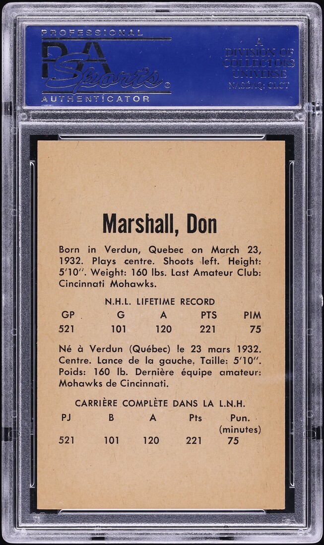 1962 Parkhurst Don Marshall #43 PSA 8 NM-MT