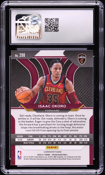 2020 Panini Prizm Variation Isaac Okoro ROOKIE #298 CSG 10 GEM