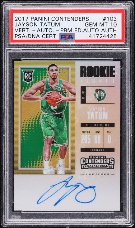 2017 Select Signatures Jayson Tatum ROOKIE AUTO /199 #JAY PSA 10
