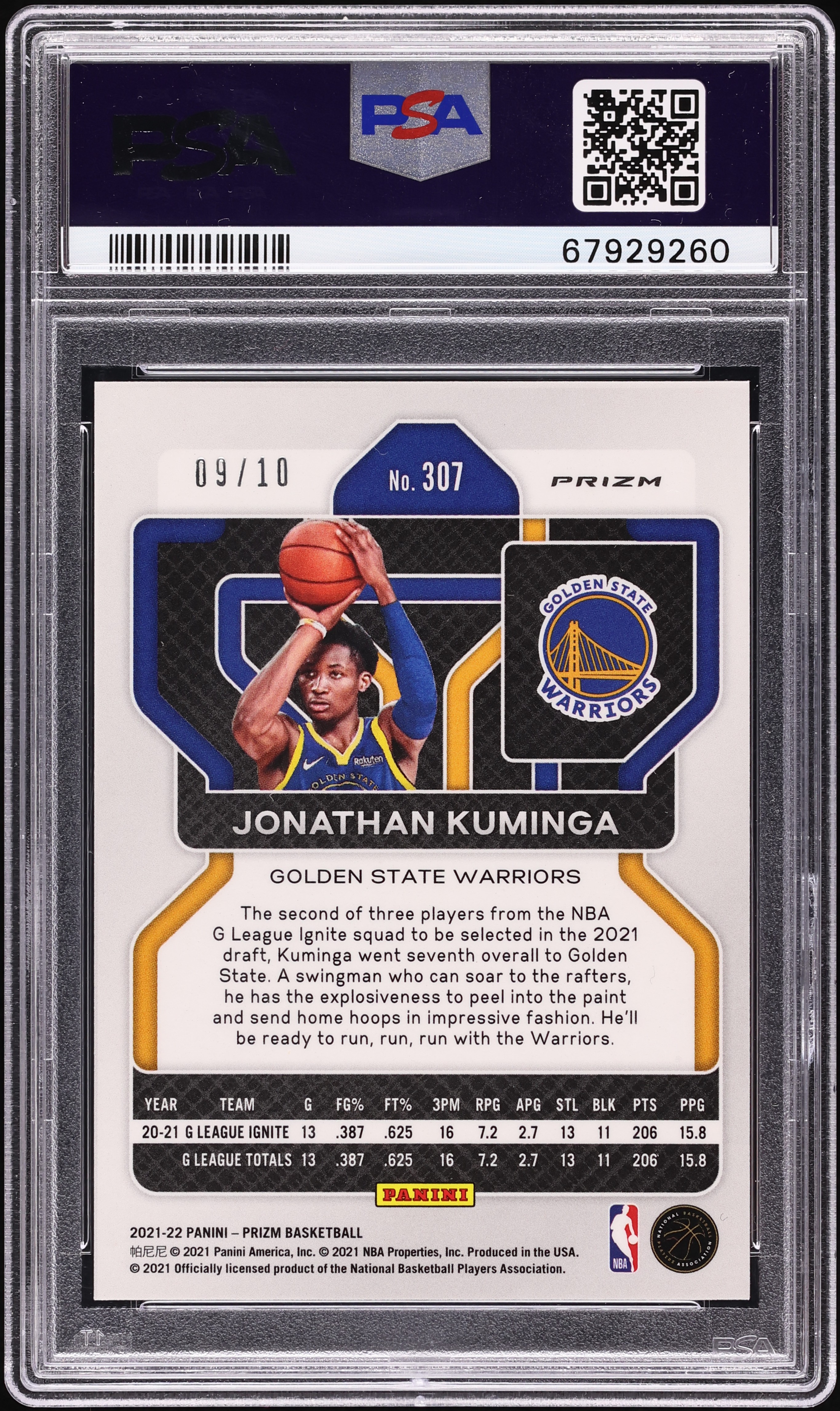 その他 Jonathan Kuminga Rookie set Silver Prizm 2021 Panini Prizm Gold Jonathan Kuminga ROOKIE /10 #307 PSA 9 MINT