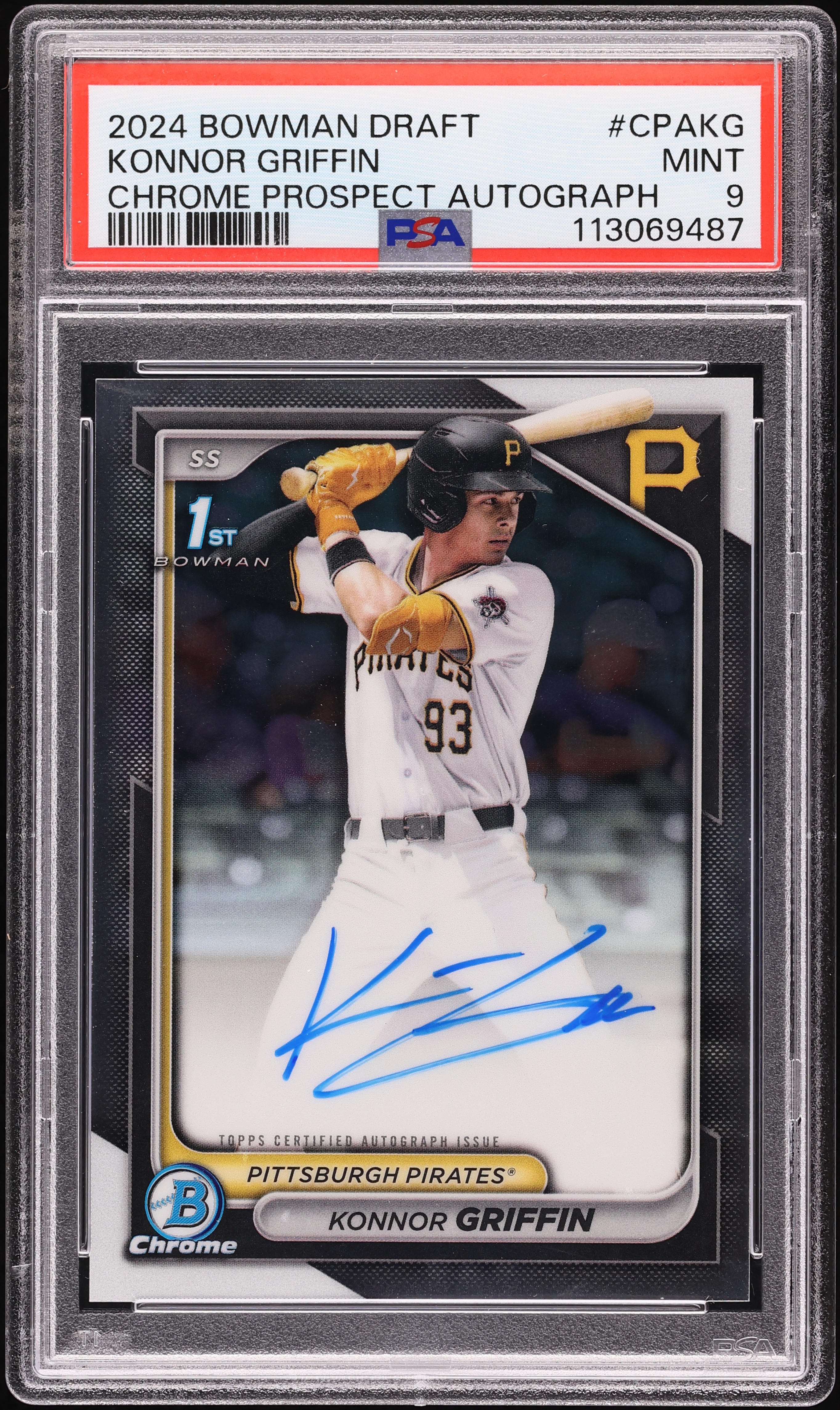 2024 Bowman Chrome Draft Konnor Griffin PROSPECT AUTO #CPA-KG PSA 