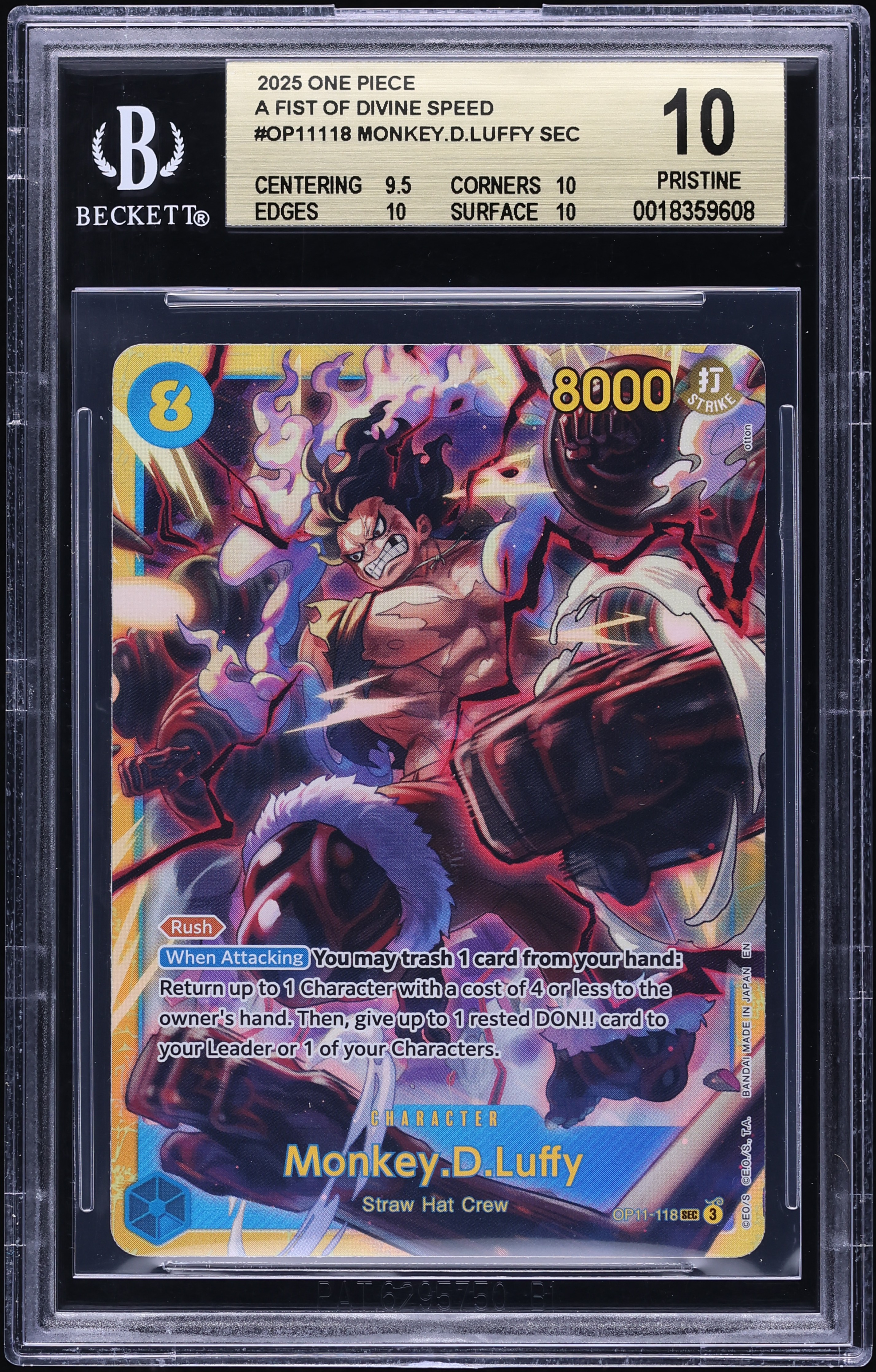 2025 One Piece A Fist Of Divine Speed Monkey D. Luffy #OP11-118