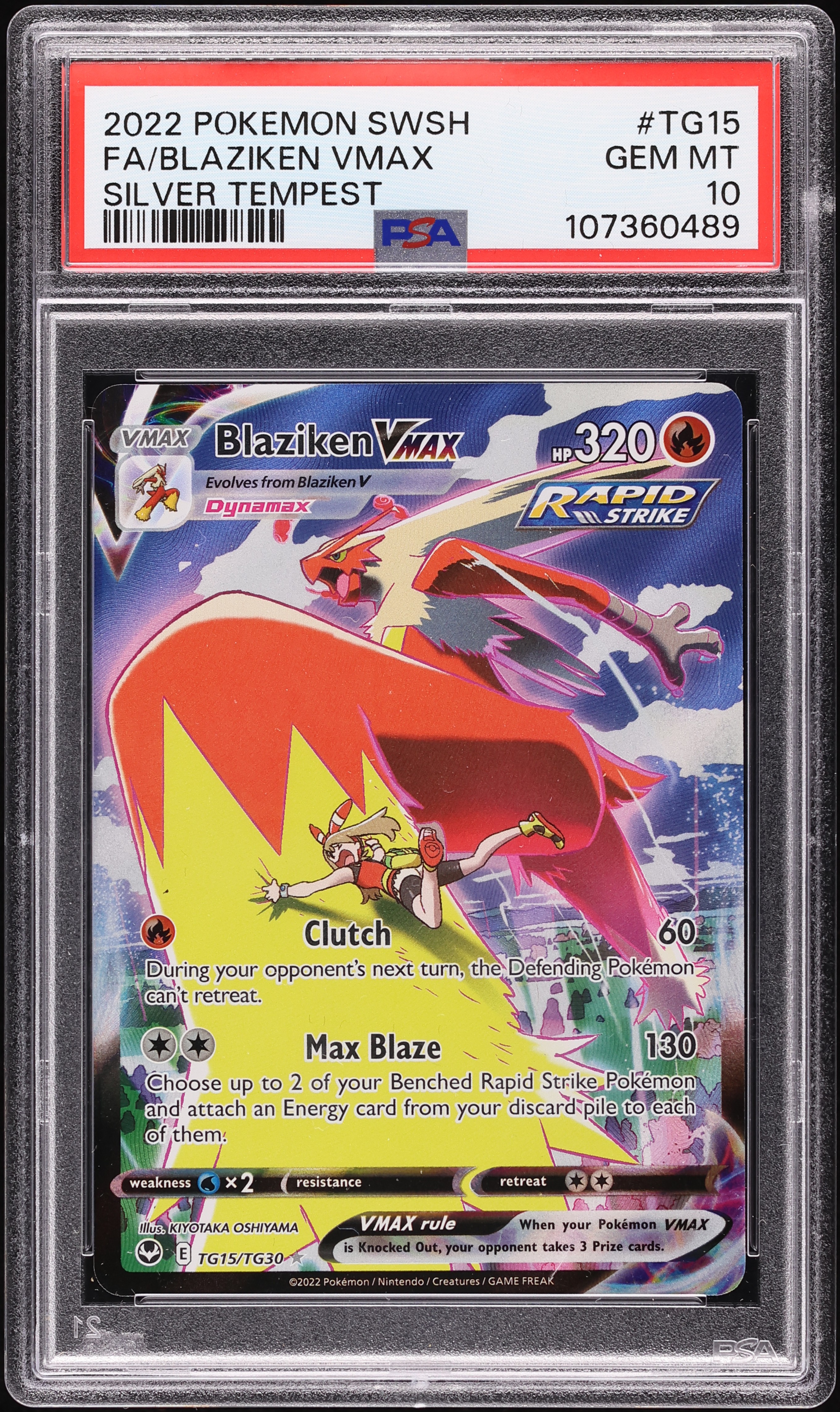 2022 Pokemon Sword & Shield Silver Tempest CHR Blaziken VMAX #TG15