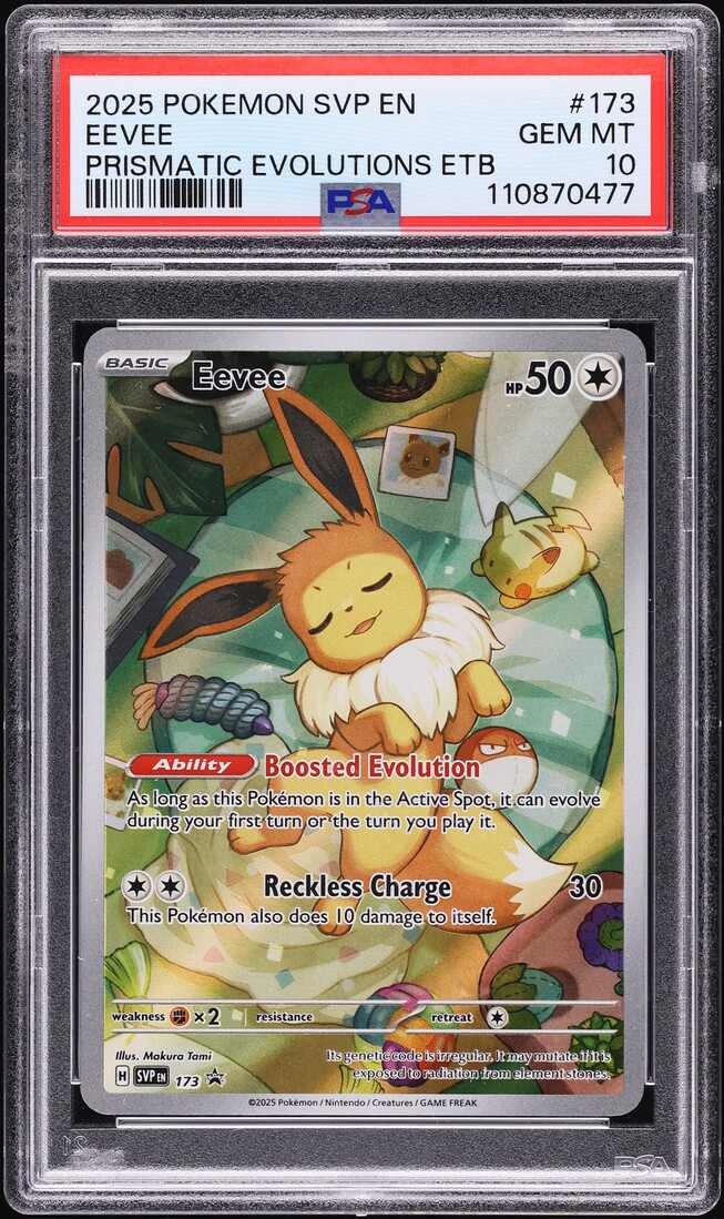 2025 Pokemon SV Black Star Promo Prismatic Evolutions ETB Eevee #173 PSA 10 GEM