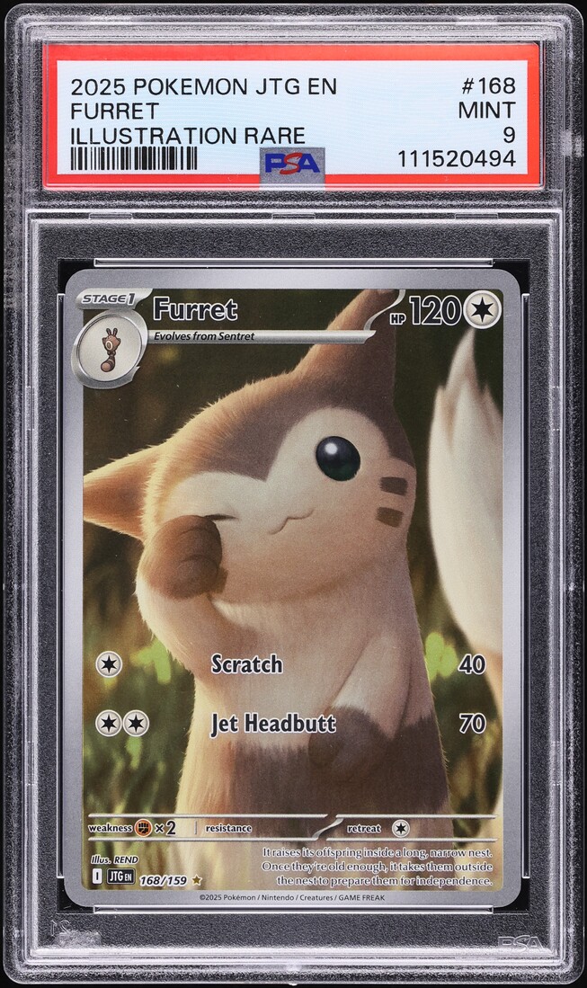 2025 Pokemon Scarlet & Violet Journey Together IR Furret #168 PSA 9 MINT