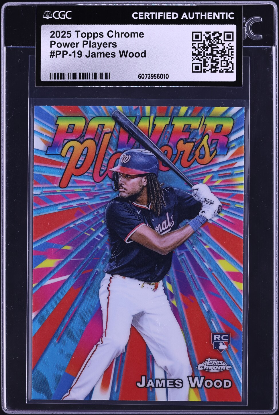 2025 Topps Chrome Power Players James Wood ROOKIE #PP-19 CGC AUTH
