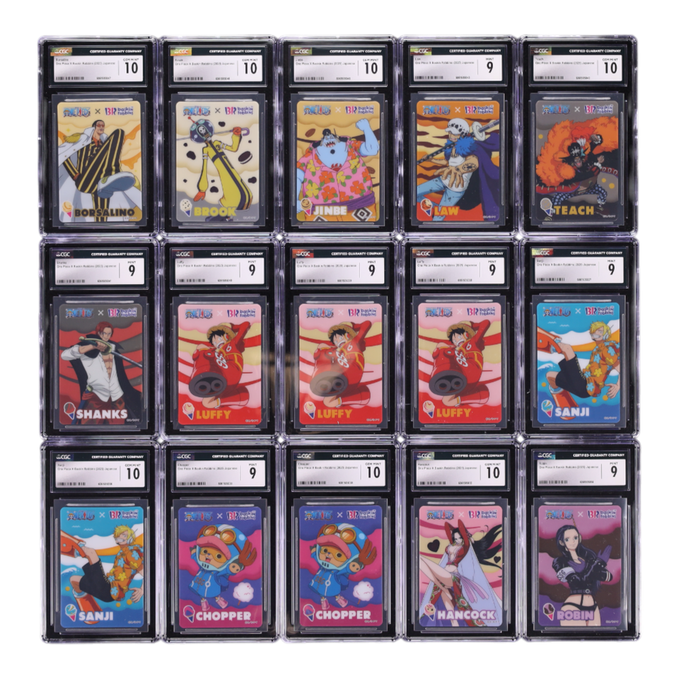 Lot(31) One Piece Japanese X Baskin Robbins Promo Cards CGC 9-10