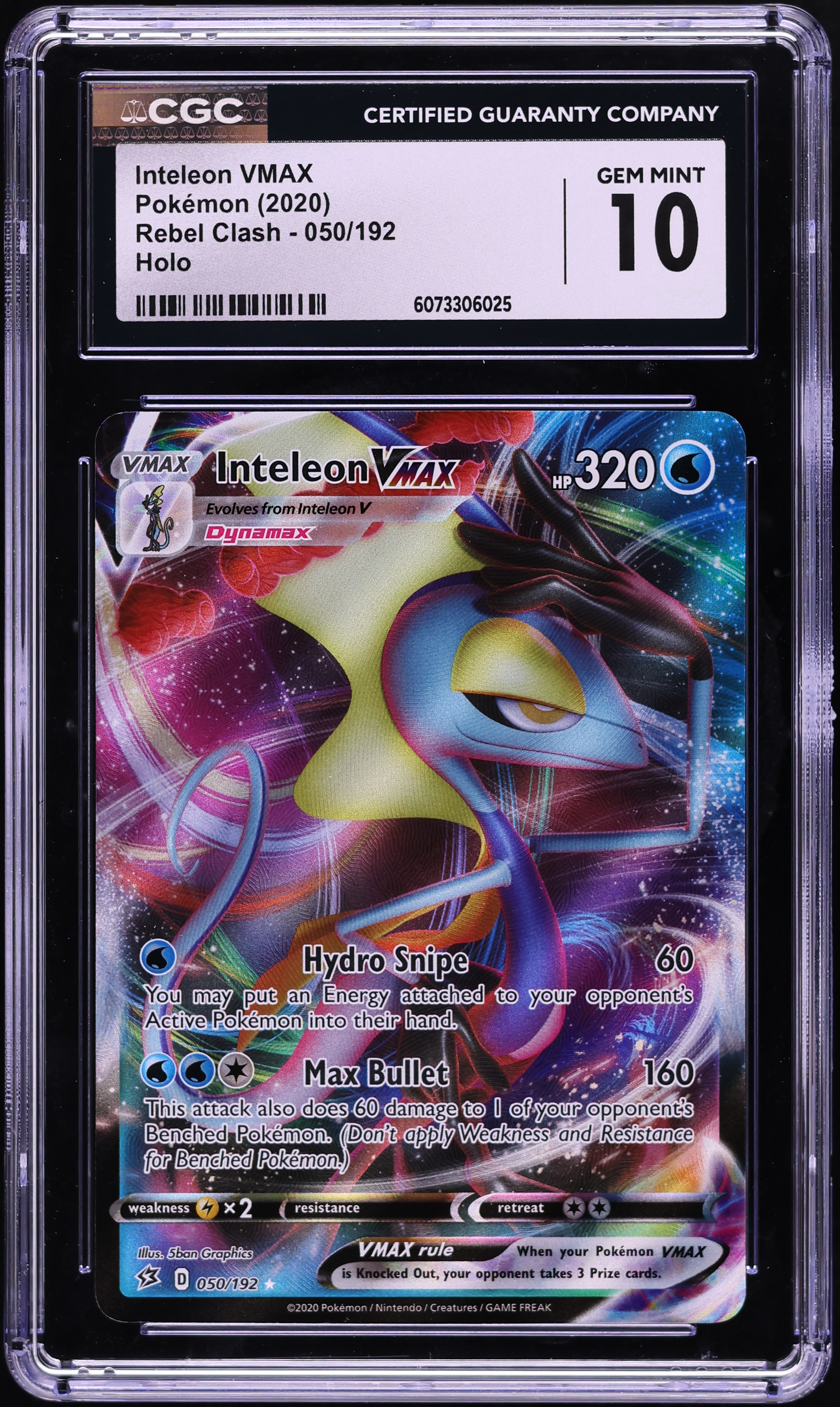 inteleon vmax pokemon card 195/192 | Full Art Rainbow Rare | Sword & Shield Re Max Spiral (70+) You may put an Energy attached to this Pokmon into your hand 2021 Pokemon SWSH - FA/Inteleon