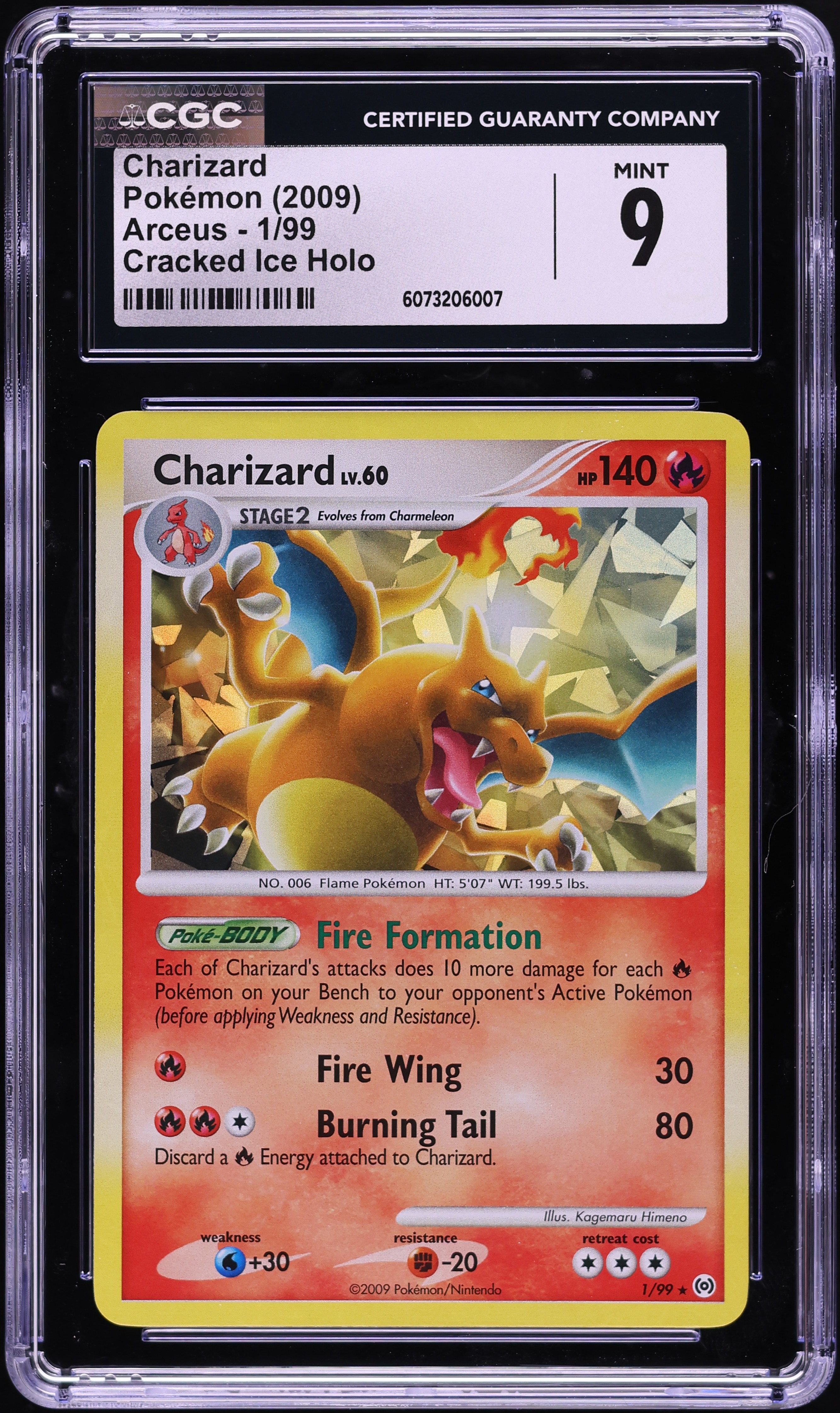 2009 Pokemon Platinum Arceus Cracked Ice Holo Charizard #1 CGC 9 MINT on  Fanatics Collect