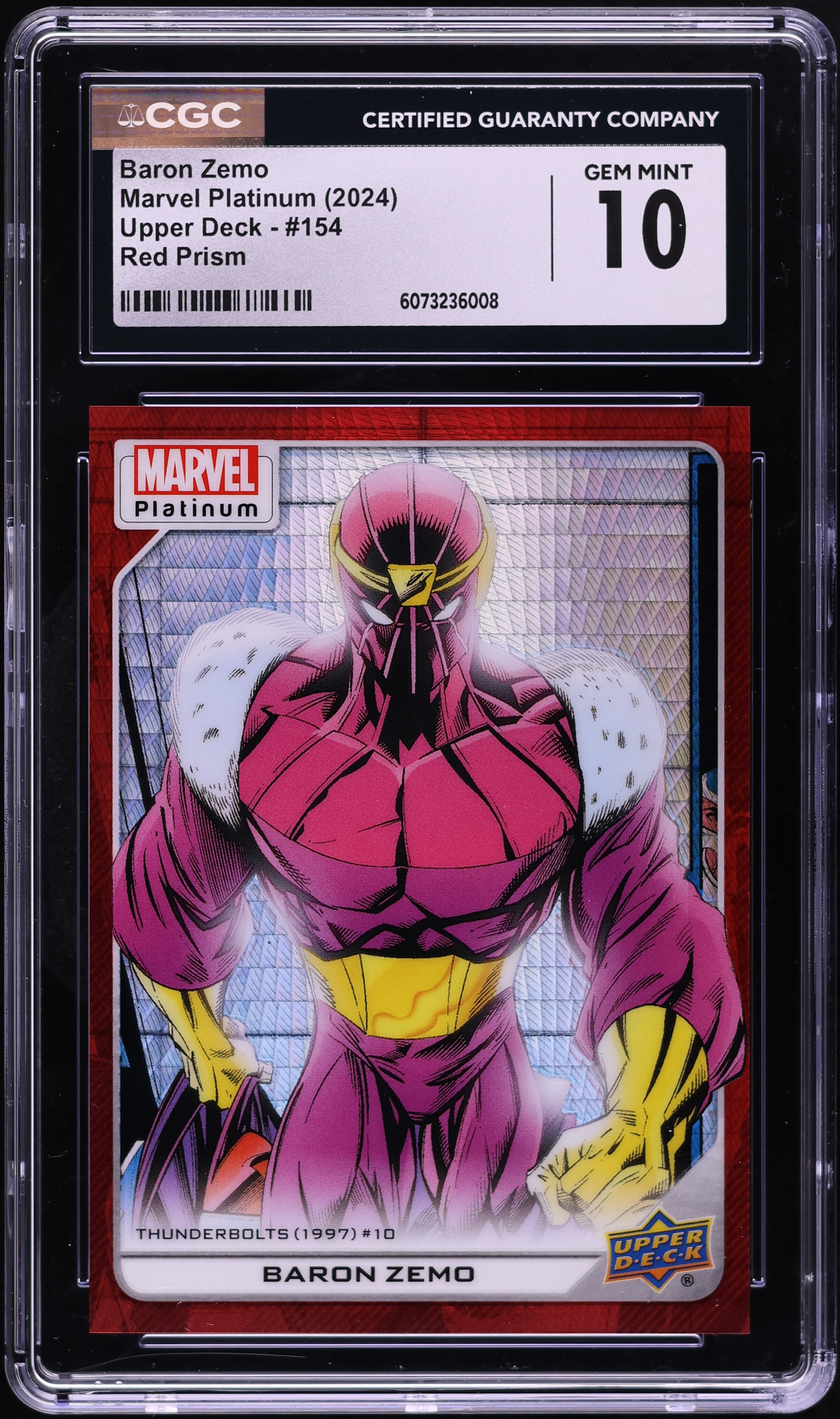 2024 Upper Deck Marvel Platinum Red Prism Baron Zemo /199 #154 CGC