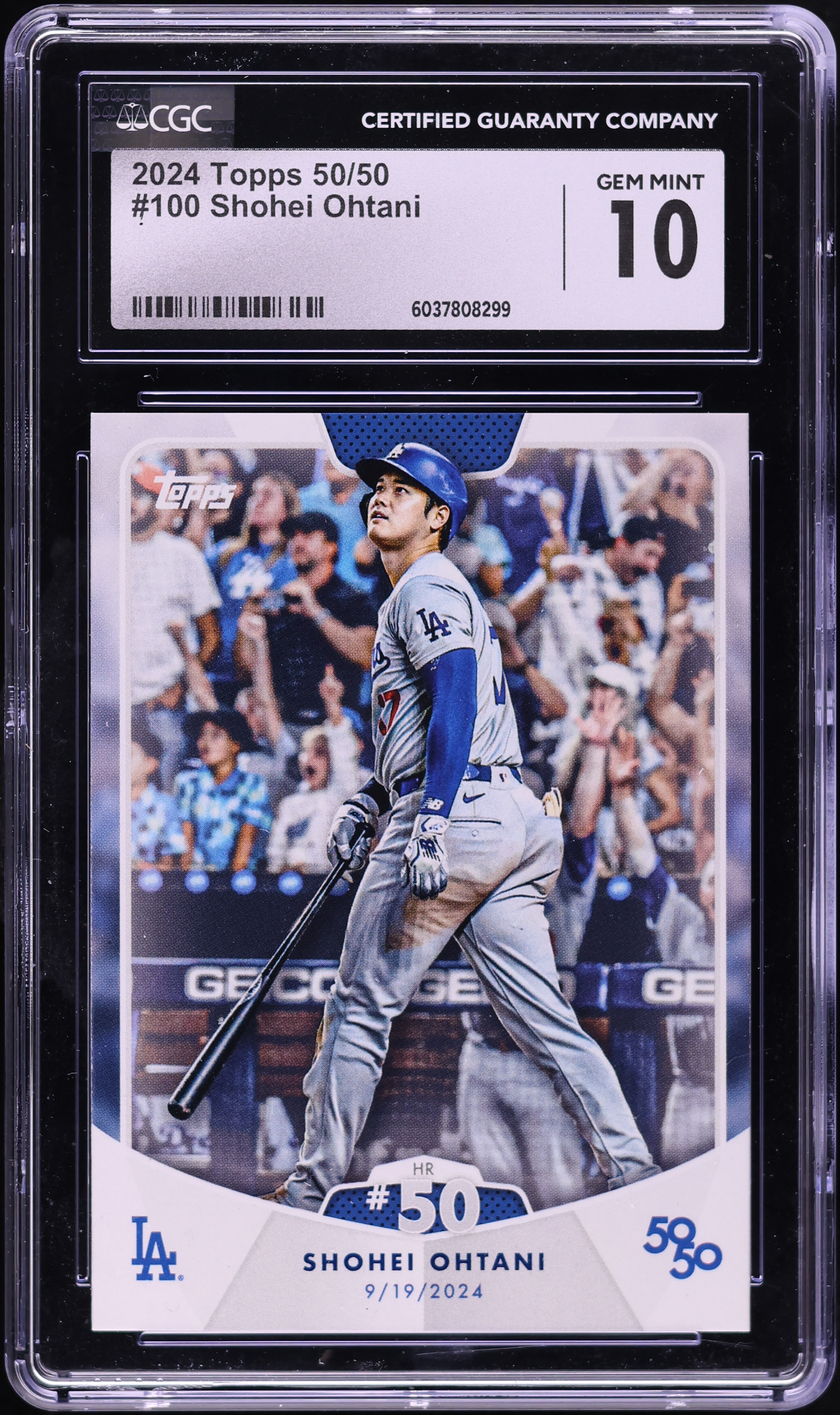 Baseball Rookie Card 2024 Topps Now Shohei Ohtani 40/40 Club Card - TCC Graded Gem Mint 10, Gold Parallel 2024 Topps Now Ohtani Baseball Rookie Card 2024 Topps Now Shohei Ohtani 40/40 Club Card - TCC Graded Gem Mint 10, Gold Parallel 2024 Topps Now Ohtani