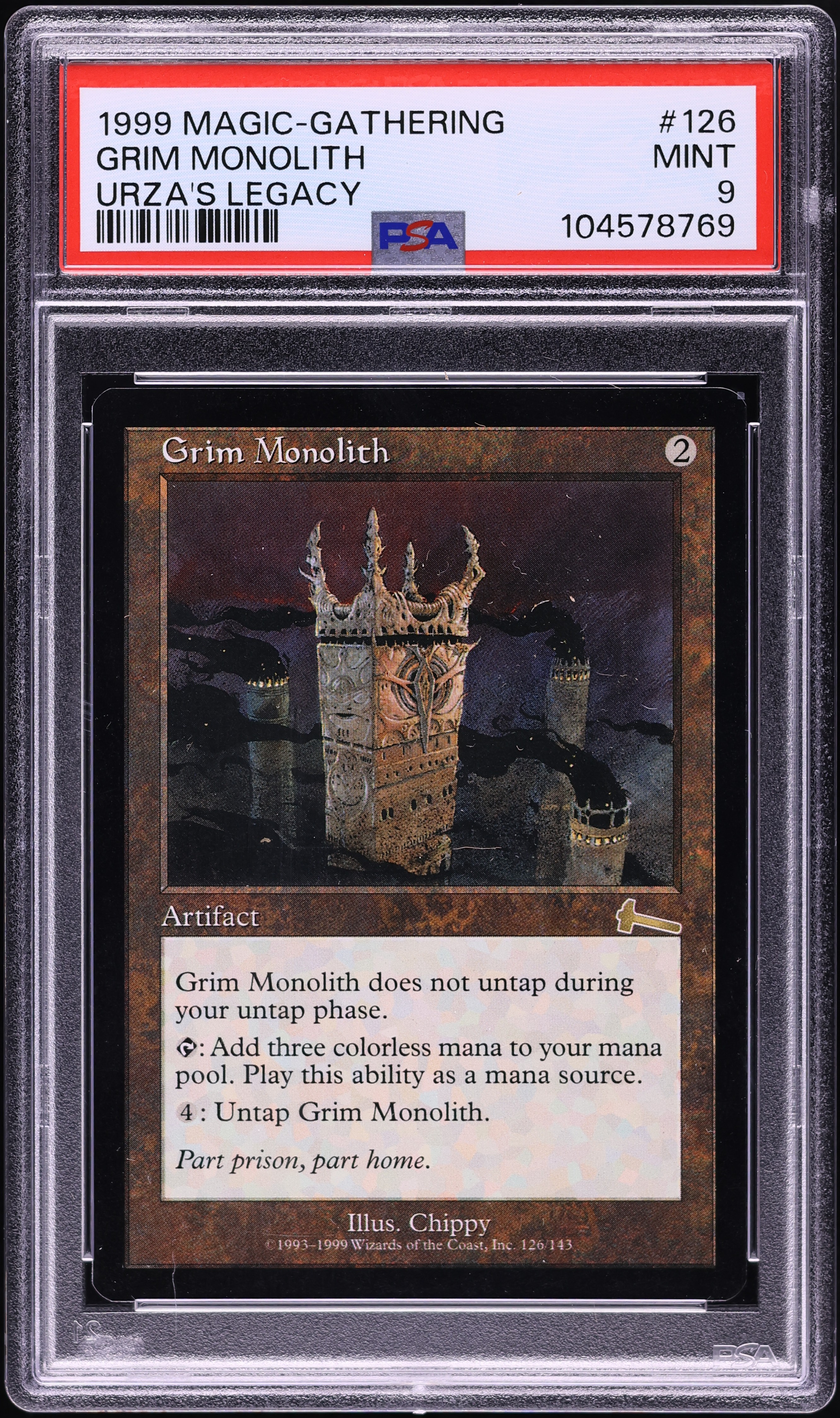 1999 Magic The Gathering MTG Urza's Legacy Grim Monolith #126 PSA