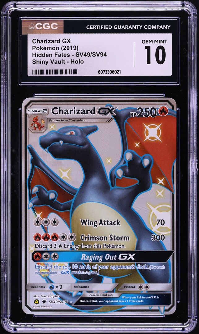 2019 Pokemon S&M Hidden Fates Charizard GX SV49/SV94 - PSA 10 | Ozzie Collectables