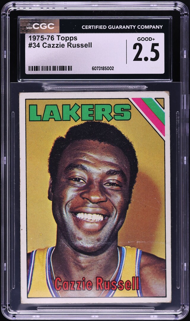1975 Topps Basketball Cazzie Russell #34 CGC 2.5 GD+