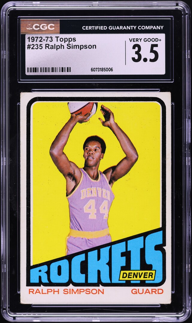 1972 Topps Basketball Ralph Simpson #235 CGC 3.5 VG+
