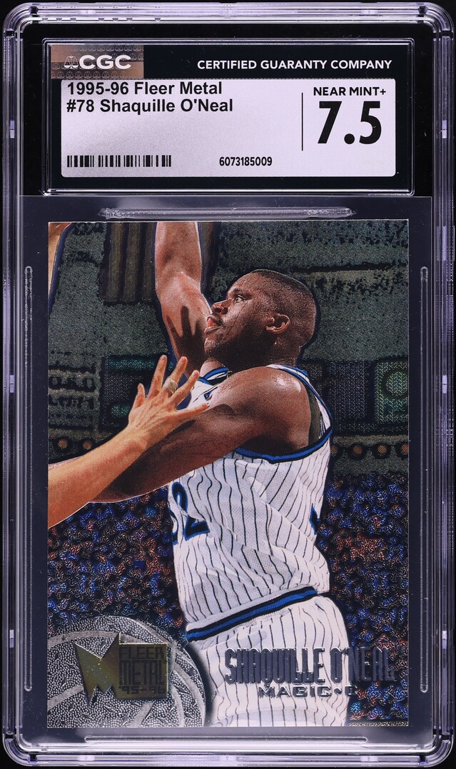 1995 Metal Basketball Shaquille O'Neal #78 CGC 7.5 NRMT+