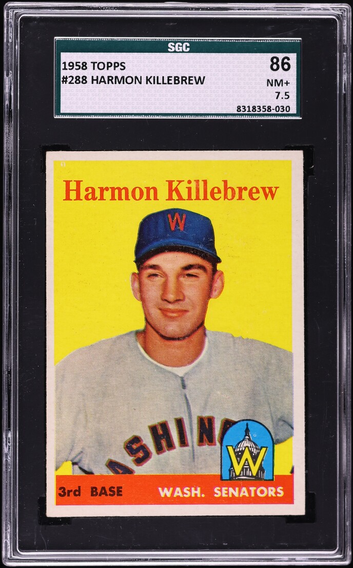 1958 Topps Harmon Killebrew #288 SGC 7.5 NRMT+