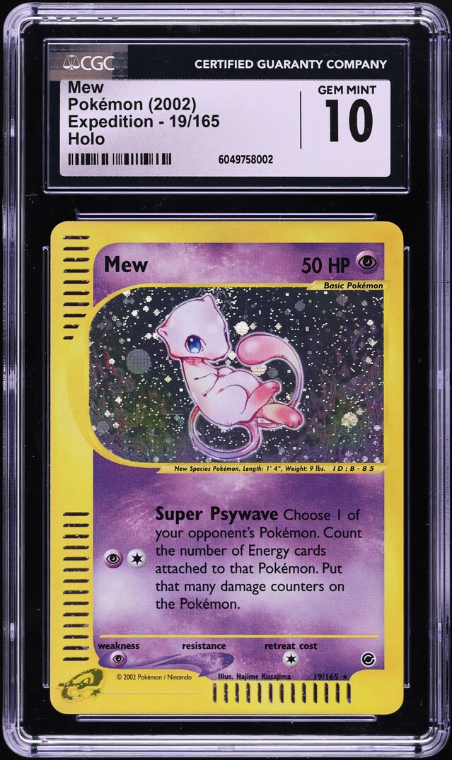 2002 Pokemon Expedition Holo Mew #19 CGC 10 GEM MINT