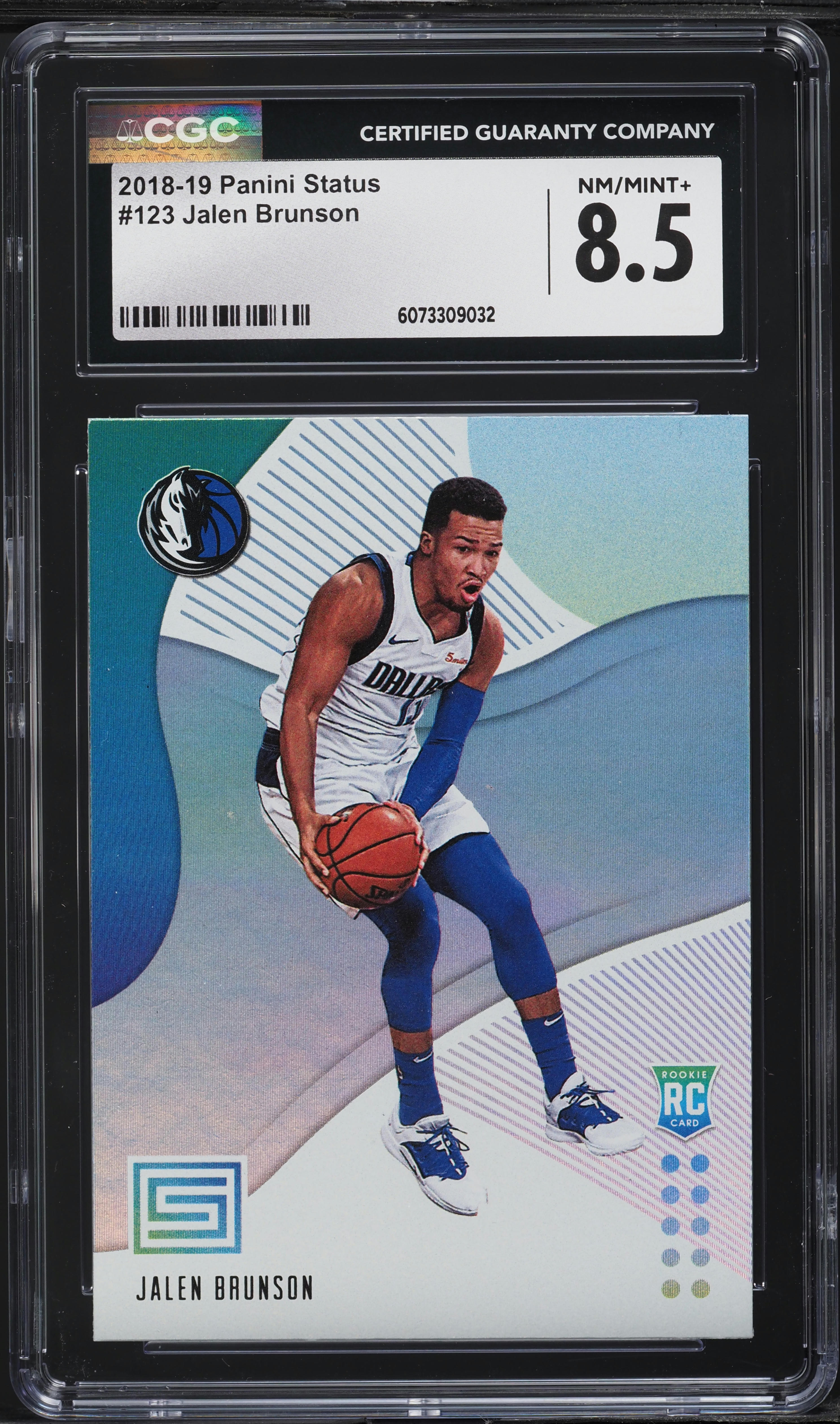 2018 Panini Status Jalen Brunson ROOKIE #123 CGC 8.5 NM-MT+ on 