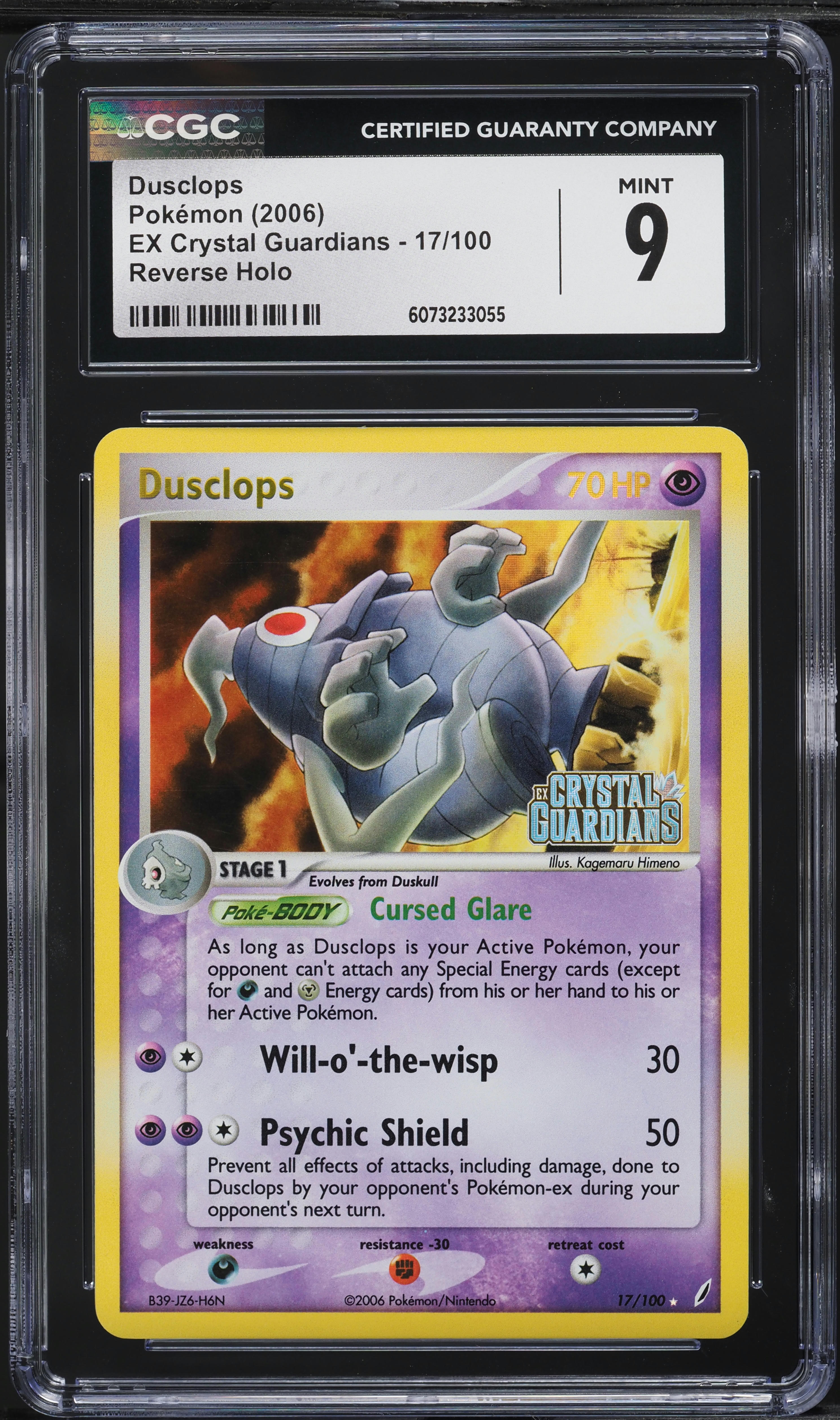2006 Pokemon EX Crystal Guardians Reverse Holo Dusclops #17 CGC 9