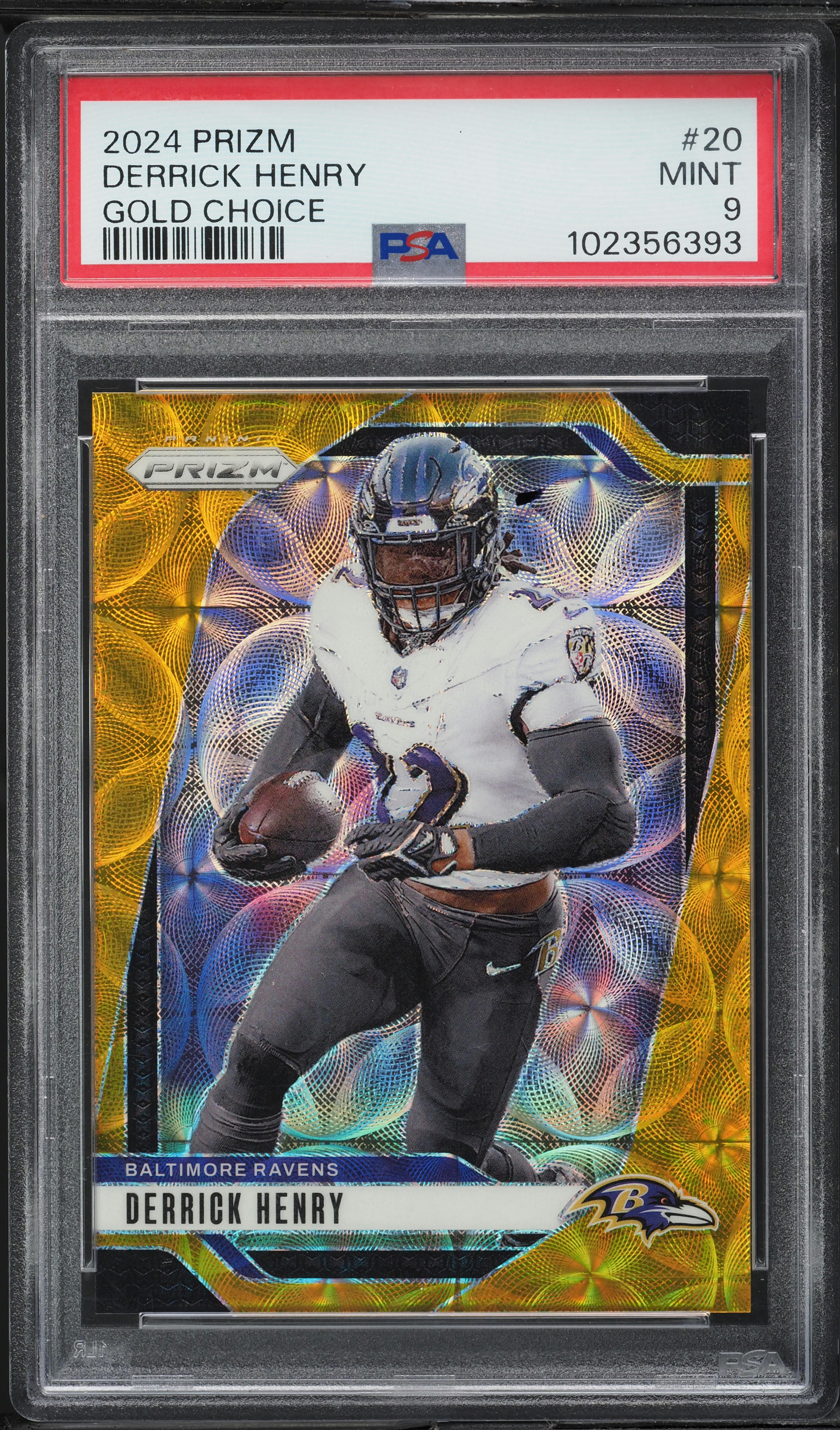 2024 Panini Prizm Gold Choice Derrick Henry /10 #20 PSA 9 MINT on